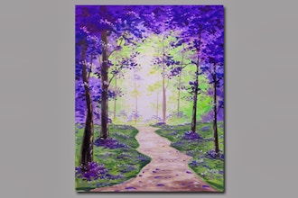Paint Nite: Year Round Purple Blossom Forest